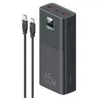 Powerbanki - USAMS Powerbank PB68 30000mAh 65W QC3.0+PD Fast Charge + kabel USB-C/USB-C 100W czarny/black ATXLOGTC01 (US-CD185) - miniaturka - grafika 1