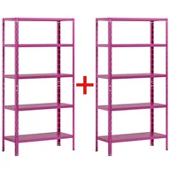 Szafy i regały magazynowe - Regał półkowy 1+1 GRATIS, 1800x900x400 mmmm, 5 półek, nośność półki 70 kg, fioletowy - miniaturka - grafika 1