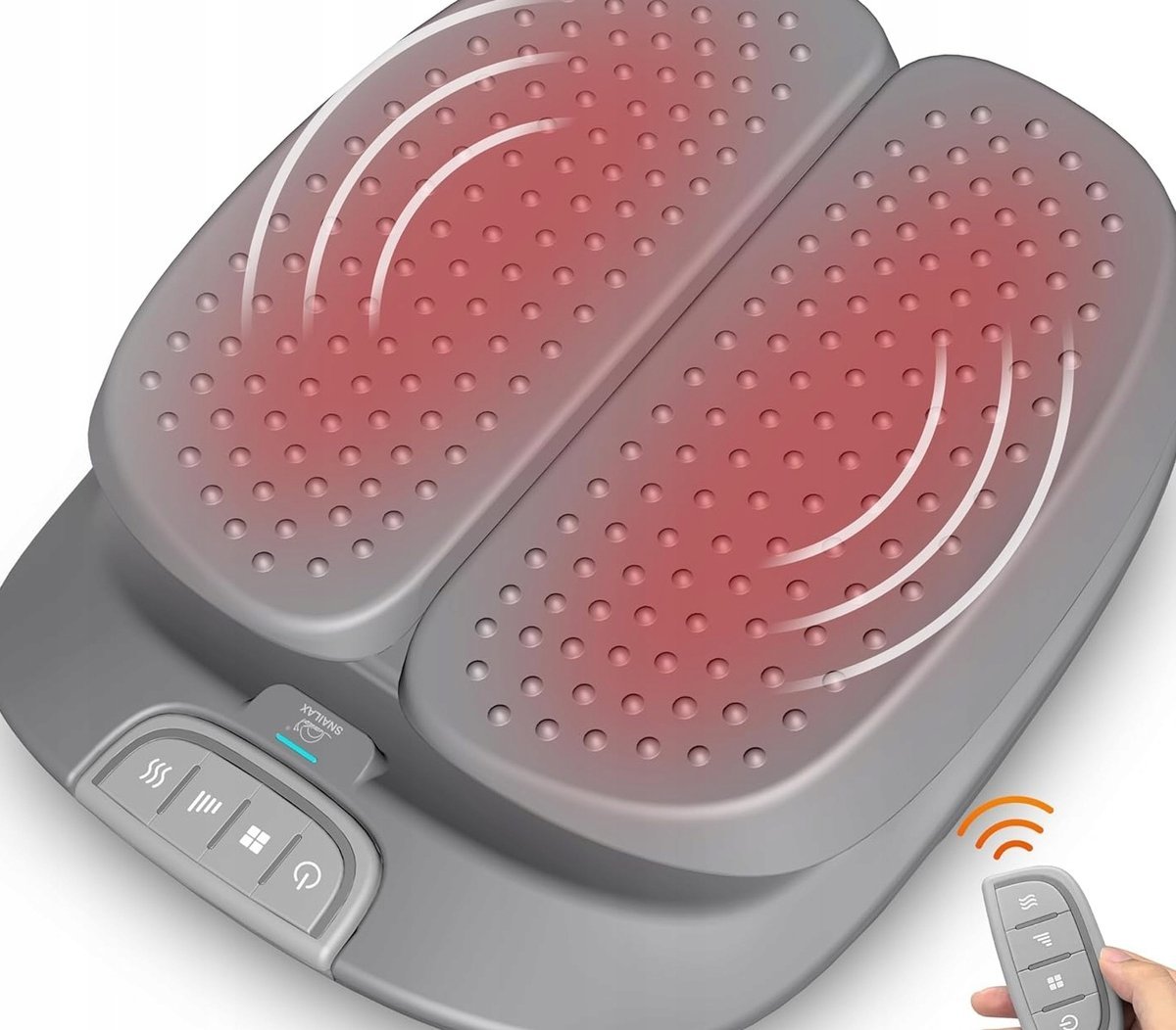MASAŻER STÓP SHIATSU Z OGRZEWANIEM WIBRACJA PILOT 3 TRYBY SZARY