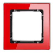 Klawisze i ramki - Karlik Ramka pojedyncza DECO efekt szkła czerwony/czarny - miniaturka - grafika 1