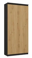 Regały biurowe - Elior Zamykany regał z półkami antracyt + dąb artisan A4-W55 - miniaturka - grafika 1