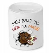 Skarbonki - SKARBONKA DLA BRATA DZIK NA MASIE PREZENT z Nadrukiem ze Zdjęciem - miniaturka - grafika 1