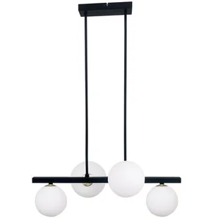 Candellux Lighting czarna lampa wisząca nad stół KAMA 34-01214 czarno-biały żyrandol nad stół do jadalni białe kule 34-01214 - Lampy sufitowe - miniaturka - grafika 1