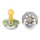 Smoczki uspokajające - Bibs Boheme Night Glow, smoczek uspokajający, kauczukowy, okrągły, świecący w ciemności, rozmiar 1, Sage & Cloud, od urodzenia, 2 sztuki - miniaturka - grafika 1