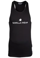 Koszulki sportowe męskie - Gorilla Wear - Carter Stretch Tank Top – czarny – kulturystyka, sport, na co dzień, na czas wolny, z nadrukiem logo, lekki i wygodny dla optymalnego ruchu, wykonany z bawełny i elastanu - miniaturka - grafika 1