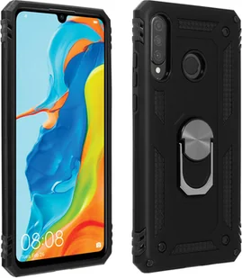Hybrydowe etui na telefon komórkowy z uchwytem na pierścień do Huawei P30 Lite - czarne - Etui i futerały do telefonów - miniaturka - grafika 1