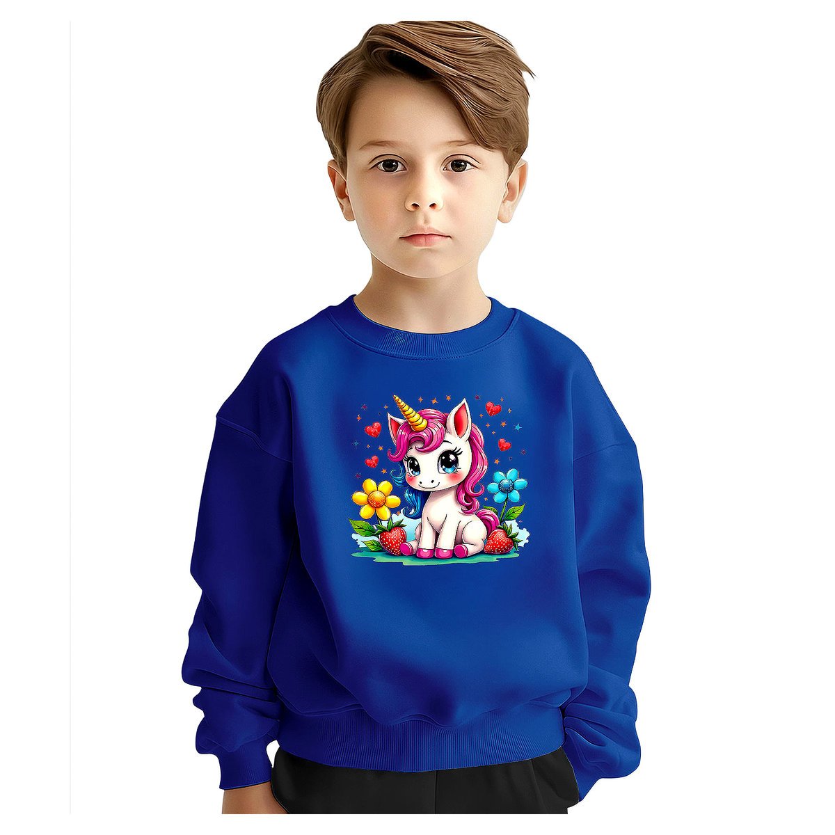 BLUZA DZIECIĘCA JEDNOROŻEC UNICORN KWIATY 134-140 DLA CHŁOPCA DZIEWCZYNKI