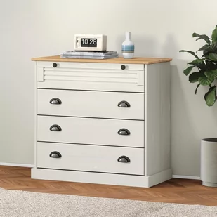 vidaXL Komoda VIGO, biała, 80x40x76 cm, lite drewno sosnowe - Komody - miniaturka - grafika 1