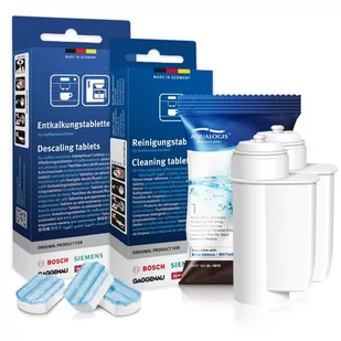 Zestaw Bosch, Filtr Aqualogis AL-Inte 2szt, Tabletki Odkamieniające SIEMENS TZ80002, Tabletki Czyszczęce Siemens TZ80001 - Akcesoria i części do ekspresów do kawy - miniaturka - grafika 1