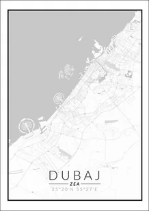 Dubaj mapa czarno biała - plakat 29,7x42 cm - Plakaty - miniaturka - grafika 1