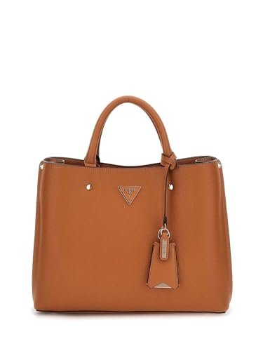 GUESS Women Meridian Girlfriend Satchel Hand Bag, koniak