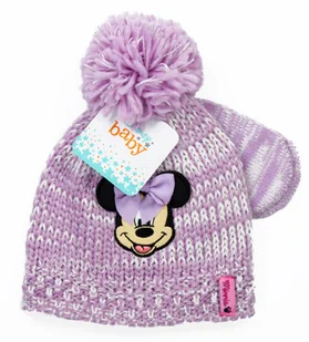 Komplet czapka rękawiczki Disney Myszka Minnie zimowa jesienna dla dziewczynki - Czapki i chusty sportowe męskie - miniaturka - grafika 1