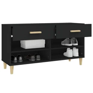 Lumarko Szafka na buty, czarna, 102x35x55 cm, materiał drewnopochodny - Szafki na buty - miniaturka - grafika 6