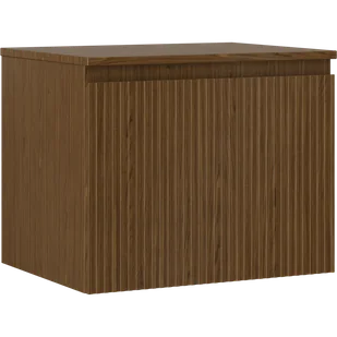 Mexen Rivel szafka łazienkowa podumywalkowa 60 cm z blatem, 1 szuflada, ryflowana , orzech - 91A20-06047-1-BFC86 - Szafki łazienkowe - miniaturka - grafika 1