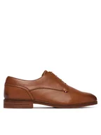 Półbuty męskie - Tommy Hilfiger Półbuty Hilfiger Leather Dress Shoe FM0FM05777 Brązowy - miniaturka - grafika 1