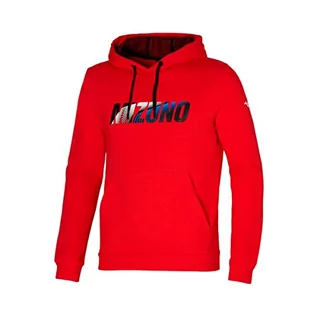 Bluzy męskie - Mizuno Męska bluza z kapturem Mizuno, ognisty czerwony, M - grafika 1