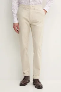 Calvin Klein spodnie męskie kolor beżowy dopasowane K10K113696 - Spodnie męskie - miniaturka - grafika 1