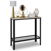 Toaletki - Minimalistyczna konsola z metalowym stelażem czarny + dąb sonoma G4-R49 - miniaturka - grafika 1