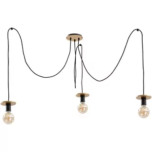KET LAMPA wisząca metalowa ORAWA industrialny ZWIS pająk czarny złoty KET422 - Lampy sufitowe - miniaturka - grafika 1