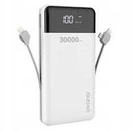 Powerbanki - Dudao K1Max powerbank 30000mAh z wbudowanymi kablami biały - miniaturka - grafika 1