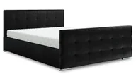 Łóżka - Czarne pikowane łóżko z pojemnikiem 5 rozmiarów - Velmonte - miniaturka - grafika 1