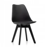 Krzesła - Krzesło Skandynawskie Z Poduszką Dsw Dublin Czarny - miniaturka - grafika 1