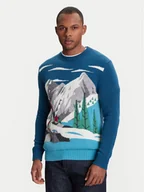 Swetry męskie - United Colors Of Benetton Sweter 1244K108S Granatowy Regular Fit - miniaturka - grafika 1