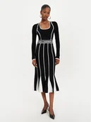 Sukienki - KARL LAGERFELD Sukienka dzianinowa 245W1330 Czarny Slim Fit - miniaturka - grafika 1