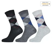 Skarpetki męskie - Skarpety męskie w eleganckie romby do garnituru i na co dzień 3 pary 39/42 - miniaturka - grafika 1