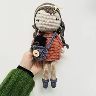 Lalki dla dziewczynek - Lalka z misiem maskotka przytulanka szydełkowa - miniaturka - grafika 1