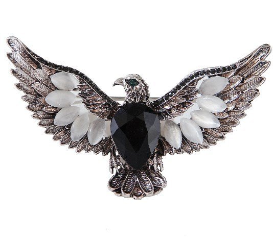 Broszka do ubrań z orłem srebny