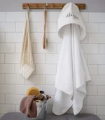 Przewijaki - Cream - duży ręcznik kąpielowy z kapturem, personalizowany - miniaturka - grafika 1