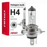 Żarówki samochodowe - AMiO 01268 Żarówka halogenowa H4 12V 60/55W filtr UV (E4) AMI-01268 - miniaturka - grafika 1