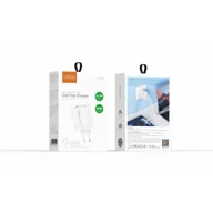 Ładowarki do telefonów - Ładowarka sieciowa VIDVIE PLE262 2xType-C + kabel Type-C/Type-C 3A 65W GaN biały - miniaturka - grafika 1