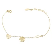 Bransoletki - Bransoletka z sercem i infinity stal chirurgiczna złota - miniaturka - grafika 1