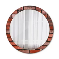 Lustra - Okrągłe Lustro Ścienne Czerwona cegła 90cm - miniaturka - grafika 1