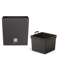 Donice - Doniczka kwadratowa wkład rattan 22,3x22,3x22,8 cm umbra - miniaturka - grafika 1