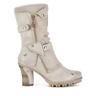 Kozaki damskie - Botki Mustang 1141-606 Beżowy - miniaturka - grafika 1