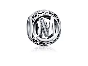Pandora Valerio.pl Rodowany srebrny charms do litera literka M srebro 925 QS0864RH QS0864RH - Charmsy - miniaturka - grafika 1