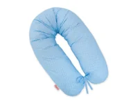 Poduszki do karmienia - Poduszka Ciążowa Longer Dla Kobiet W Ciąży Do Spania - Kropki Na Błękicie - miniaturka - grafika 1