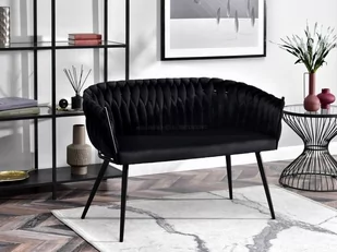 Elegancka Komfortowa Sofka Dla 2 Osób Rosa Czarna - Sofy i kanapy - miniaturka - grafika 1
