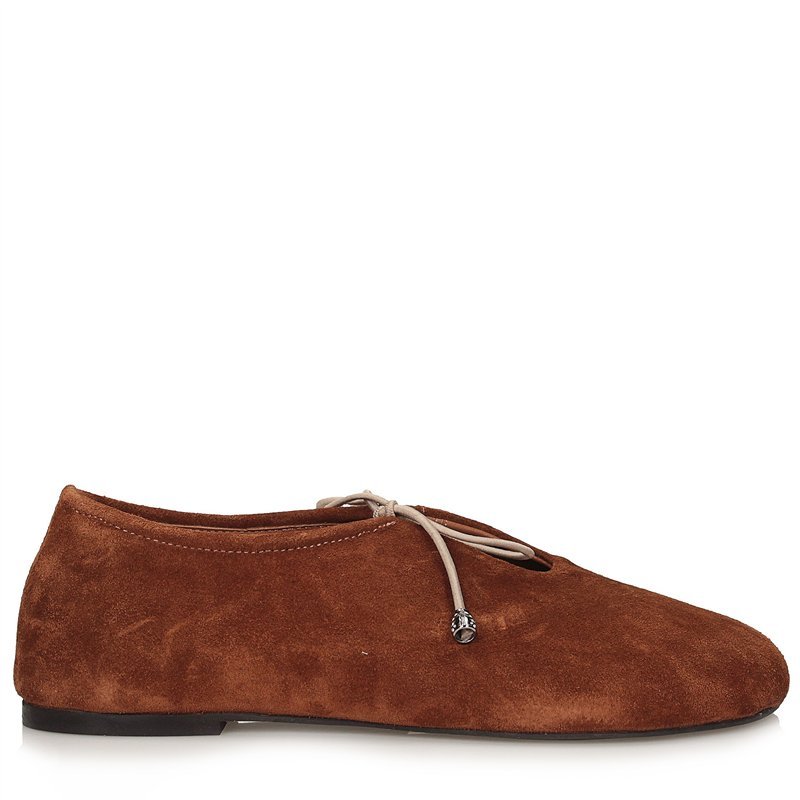 Zamszowe rude półbuty damskie typu barefoot Toscanio MU 260 - 38