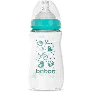 Baboo Anti-colic Glass Feeding Bottle Wide Neck butelka do karmienia 3m+ 250 ml - Butelki dla niemowląt - miniaturka - grafika 1