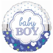 Baby shower i roczek - Amscan Balon foliowy "Baby Boy", niebieski, 9" RND 3372109 - miniaturka - grafika 1