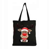 Torby i wózki na zakupy - Eko Torba na ramię Zakupy Shopper Torebka Bawełniana Świąteczna Renifer #5 - miniaturka - grafika 1