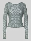 Bluzki damskie - Bluzka z długim rękawem o kroju slim fit z mieszanki bawełny model ‘ANGILA’ - miniaturka - grafika 1
