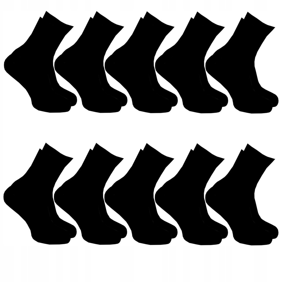 10X SKARPETY MĘSKIE BAWEŁNA 95% DŁUGIE CZARNE SKARPETKI 10 PAR 42/46