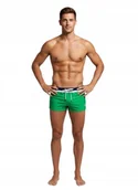 Kąpielówki męskie - BUGATTI ZIELONE KĄPIELÓWKI SPODENKI Z GRANATOWYM PASKIEM L J5D - miniaturka - grafika 1