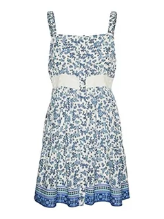 Sukienki - VERO MODA Damska sukienka Vmmilan Sl Short Dress WVN, Dazzling Blue/Aop: Mira, M - grafika 1