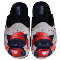 Kapcie damskie - Pantofle damskie hiszpańskie Neles 4124.703 GRIS/NEGRO R.39 - miniaturka - grafika 1